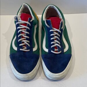 Vans Men's Blue and Green Sneakers